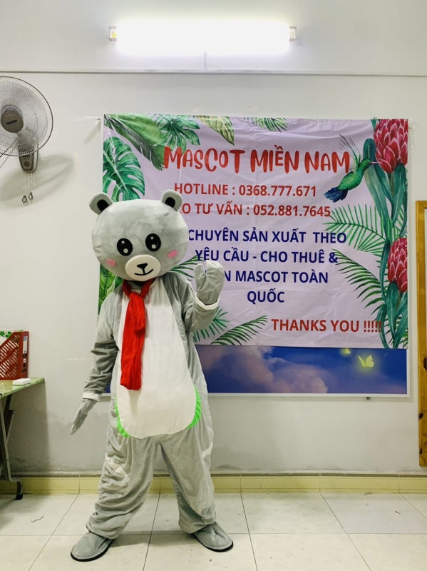 GẤU XÁM KHĂN ĐỎ